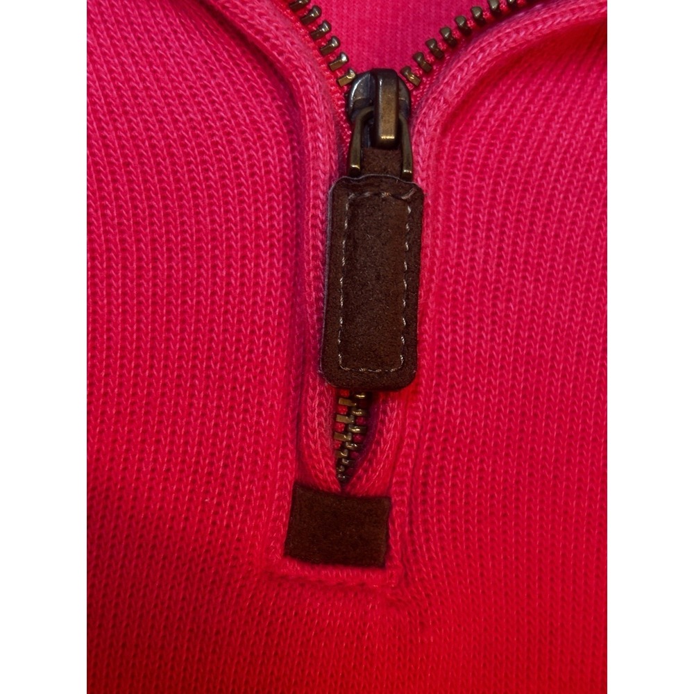 Ralph Lauren Polo Sweater Mens Large Red Pony Knit Pullover Zip Sweatshirt Faded - Picture 7 of 9
